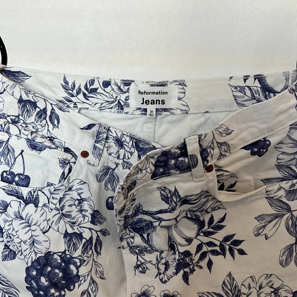 REFORMATION Cynthia Toile High Rise Straight Jeans